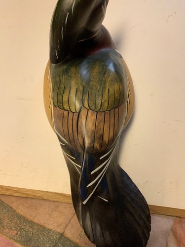 DRAKE WOOD DUCK WOOD-CARVED DECOY!