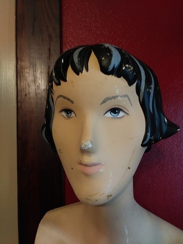 Vintage Mannequin body Display Prop Painted Face shoes 6 ft female hipshot solid