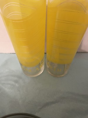 Bacardi Limon tumblers glasses Tom Collins glasses yellow Striped Approx 7  Tall