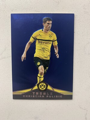 2018 Panini Treble Christian Pulisic Blue /75 #85 Dortmund     Rare Card!