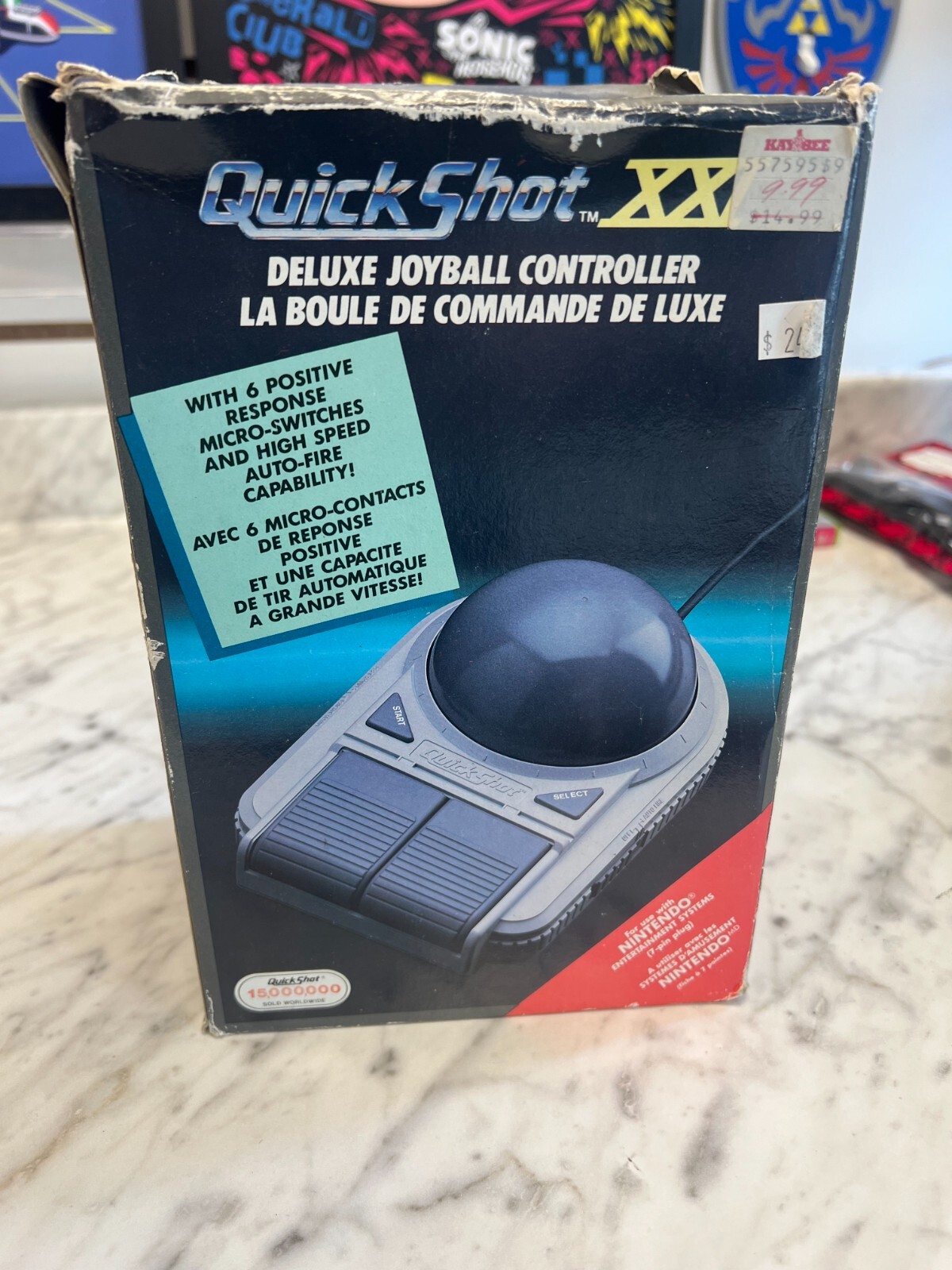 Nintendo NES Quickshot XXI Deluxe Joyball Controller | Gray