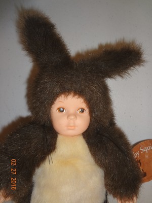 Anne Geddes Baby Squirrels Doll bean filled collection tags Easter Spring Bunny
