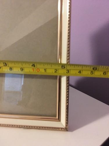 Vintage Metal White Beaded Picture Frame 5x7 Photo