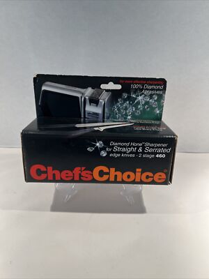 NIB Chef's Choice 460 Multi-Edge Diamond Hone Knife Sharpener Straight Serrated 