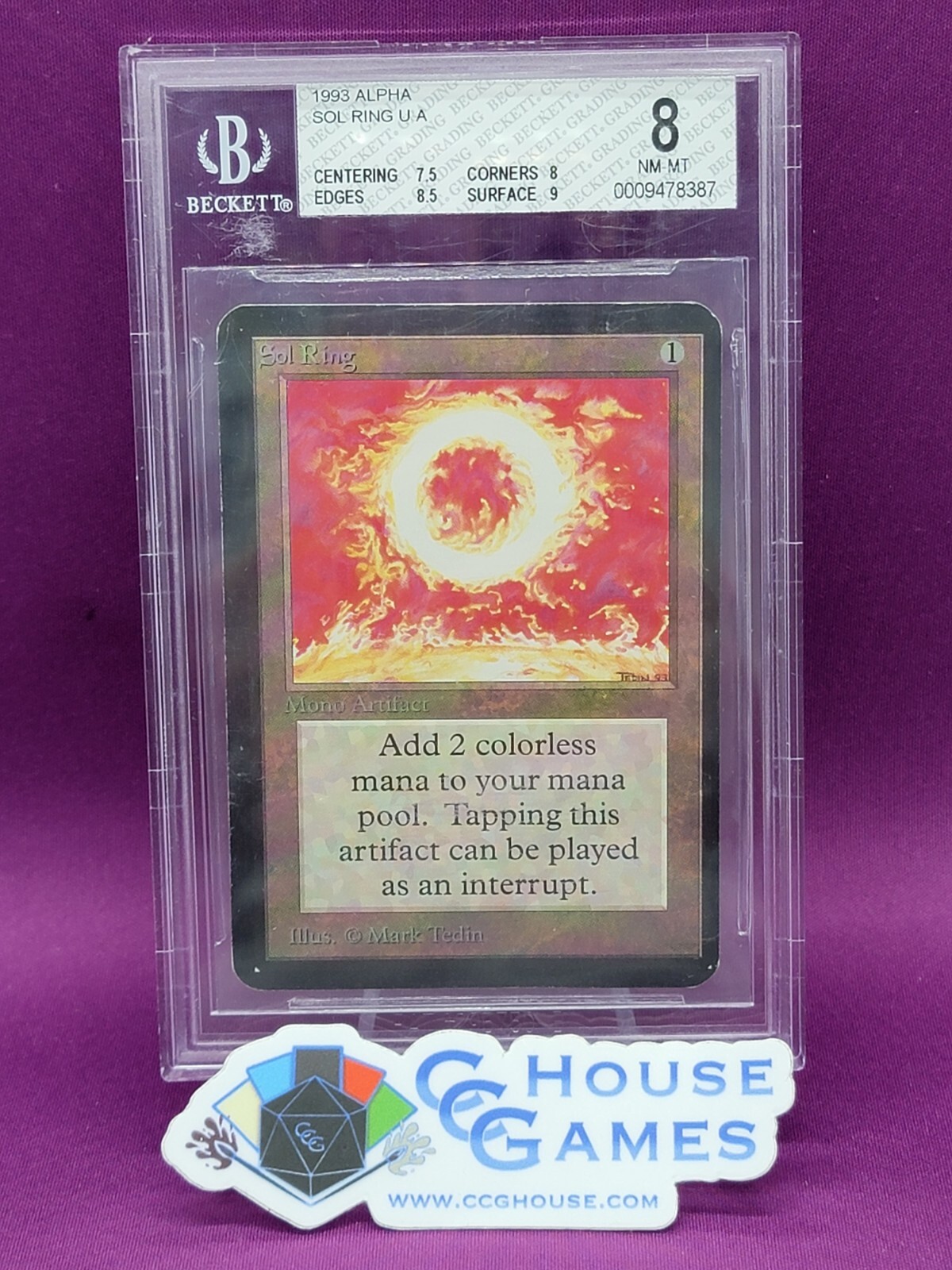Sol Ring - Limited Edition ALPHA (1993) - BGS 8 NM-MT MTG