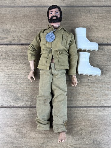 G.I. Joe 12” Hasbro Vintage 1964 Flocked Dark Hair Pink Scar