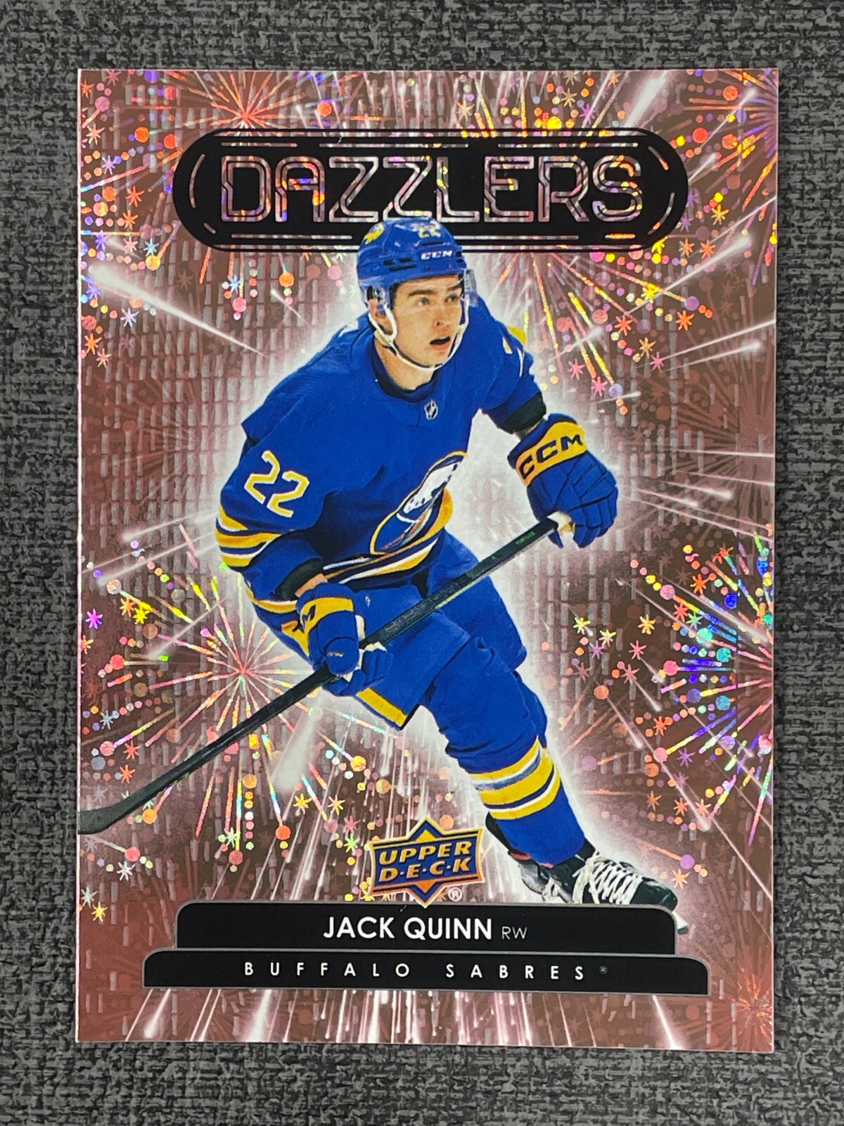 Jack Quinn 2022-23 Upper Deck Series 2 Hockey Dazzlers Pink #DZ-65