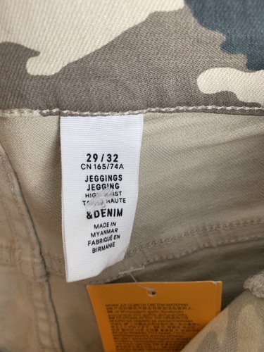 h\u0026m camo jegging denim womens 29 