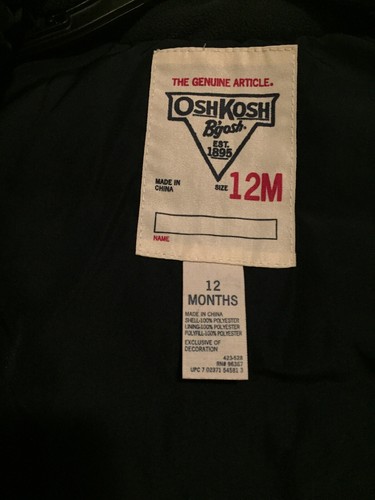 Oshkosh B'gosh Infant Boys Size 12 Month Red Puffer Vest