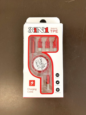 3 in 1 Fast USB Charging Cable Universal Multi Function Cell Phone Charger Cord