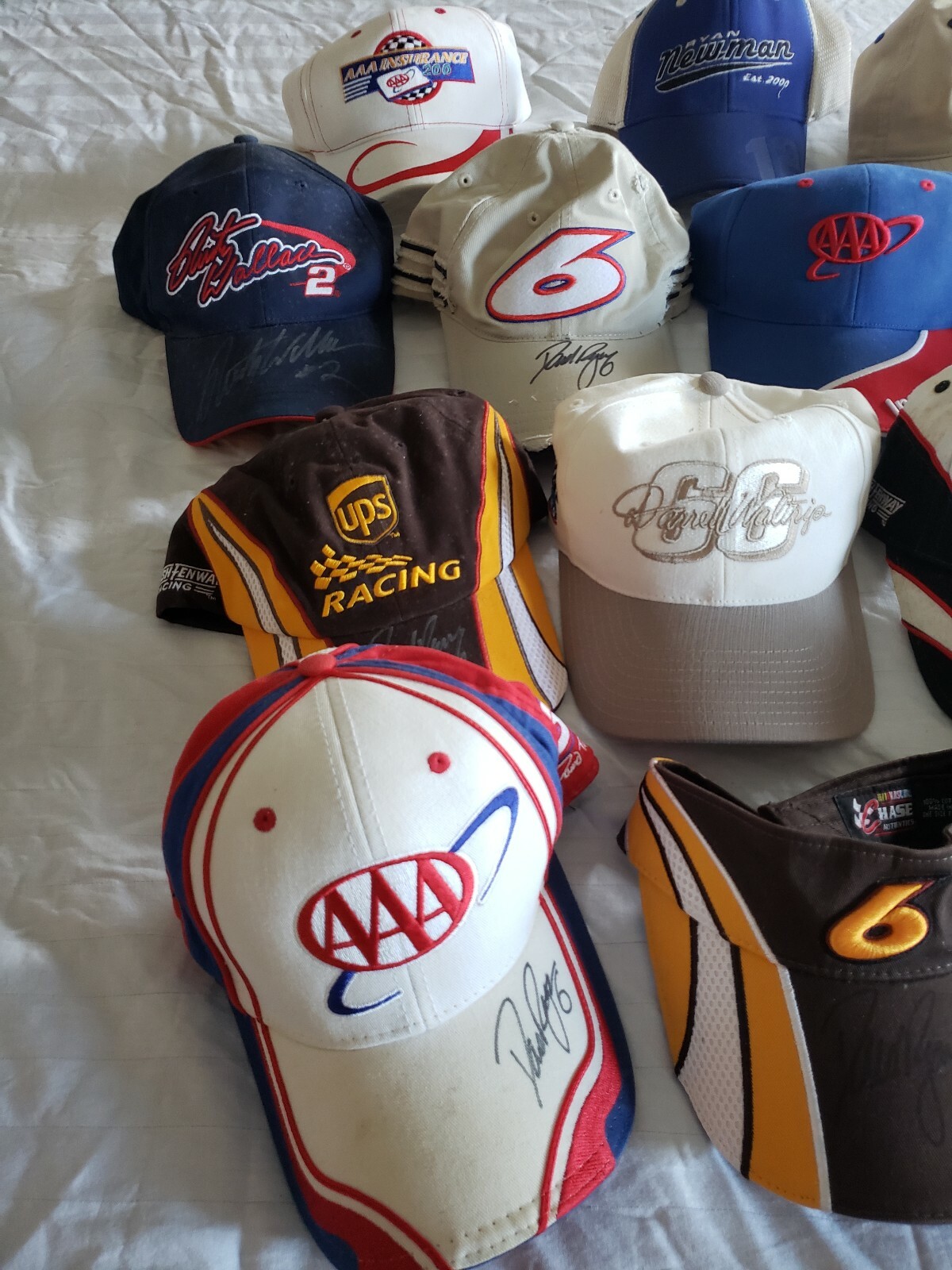 Nascar Hats Lot of 16 - 9 are Autographed David Ragan #6 Racing Caps