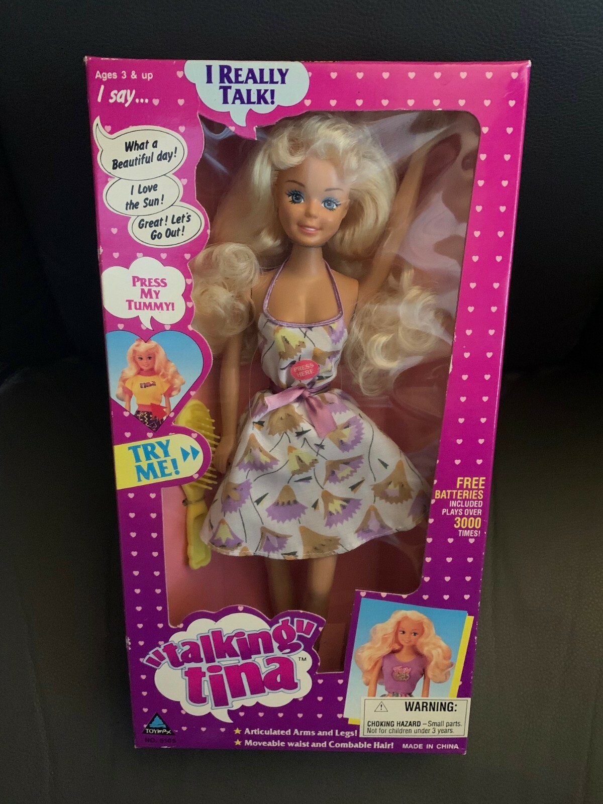 NOS Vintage 1992 Talking Tina Toymax Doll New !!!Try Me Does