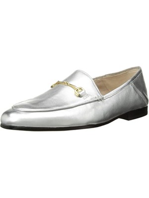 

Женские кожаные лоферы без шнуровки SAM EDELMAN Silver Bit Loraine на блочном каблуке, Серебряный, E8519L3
