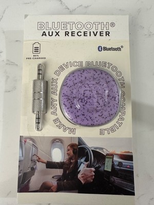 Vivitar Bluetooth Aux Receiver (Make Any Aux Device Bluetooth Compatible) Purple