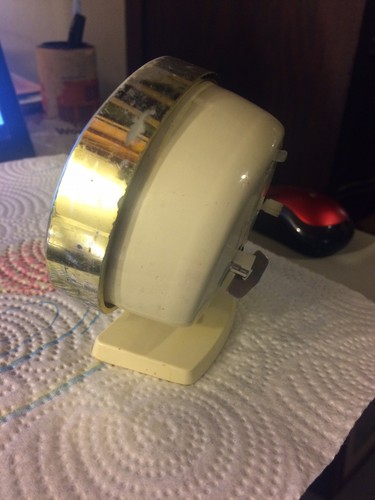 Vintage Westclox Baby Ben Alarm Clock Luminous Brown Face Cream & Gold USA