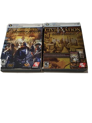 (2) Sid Meier's Civilization IV: Gold Edition (PC 4 Discs) & Colonization