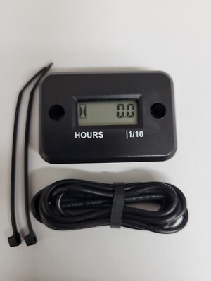 GO KART RACING ENGINE HOUR METER DIGITAL MOTOR RUN TIME RPM WIRE METERING