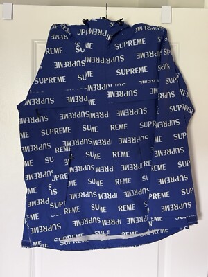 Authentic Supreme 3M Reflective Repeat Taped Seam Jacket Blue FW 16 Size M New