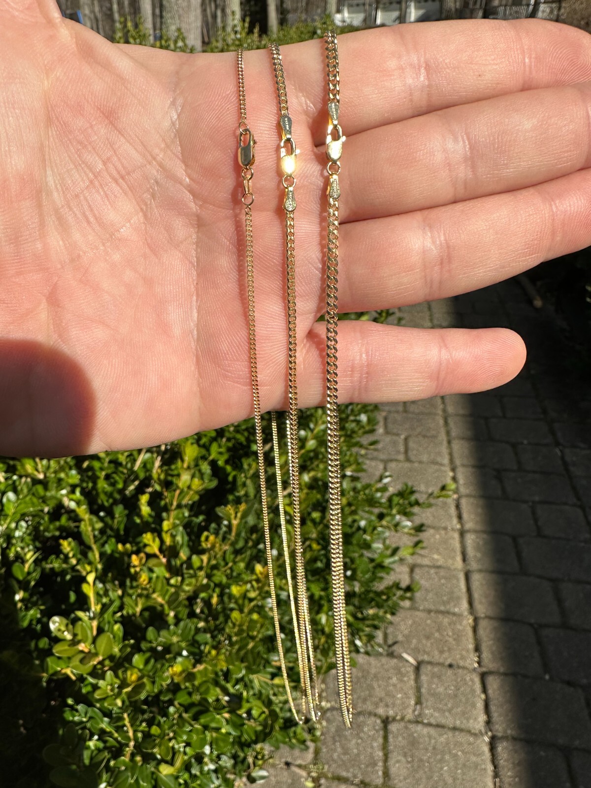 Pre-owned Silver Men's Ladies Solid 14k Yellow Gold Micro 1.5-3mm Miami Cuban Link Chain Necklace