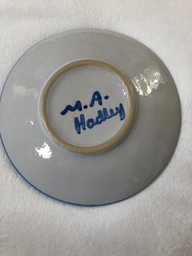 M A Hadley Pottery, Rooster Coffee Mug & Saucer Vintage Signed