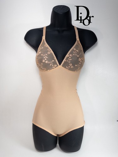 Vintage Christian DIOR Intimates Sheer Floral Lace Monogram
