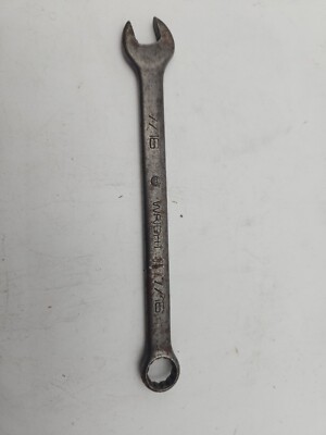 Vintage Wright Tool USA 7/16'' SAE Combination Wrench 12 Pt. Satin - 1114