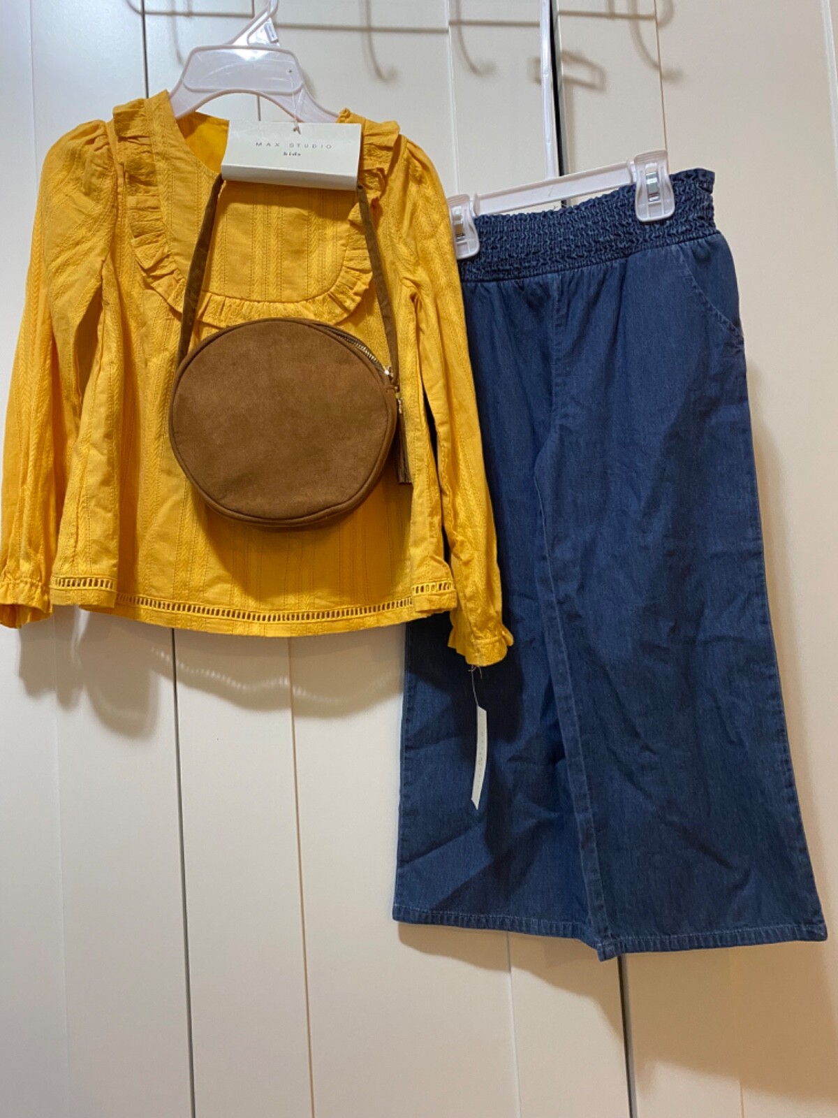 NWT Max Studio Girls Long Sleeve Top/Pants/Bag 3 PCS Set SZ