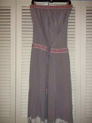 Pre-owned Gypsy 05 Cairo Silk Tie Dye Tube Maxi Dress Gray Size S