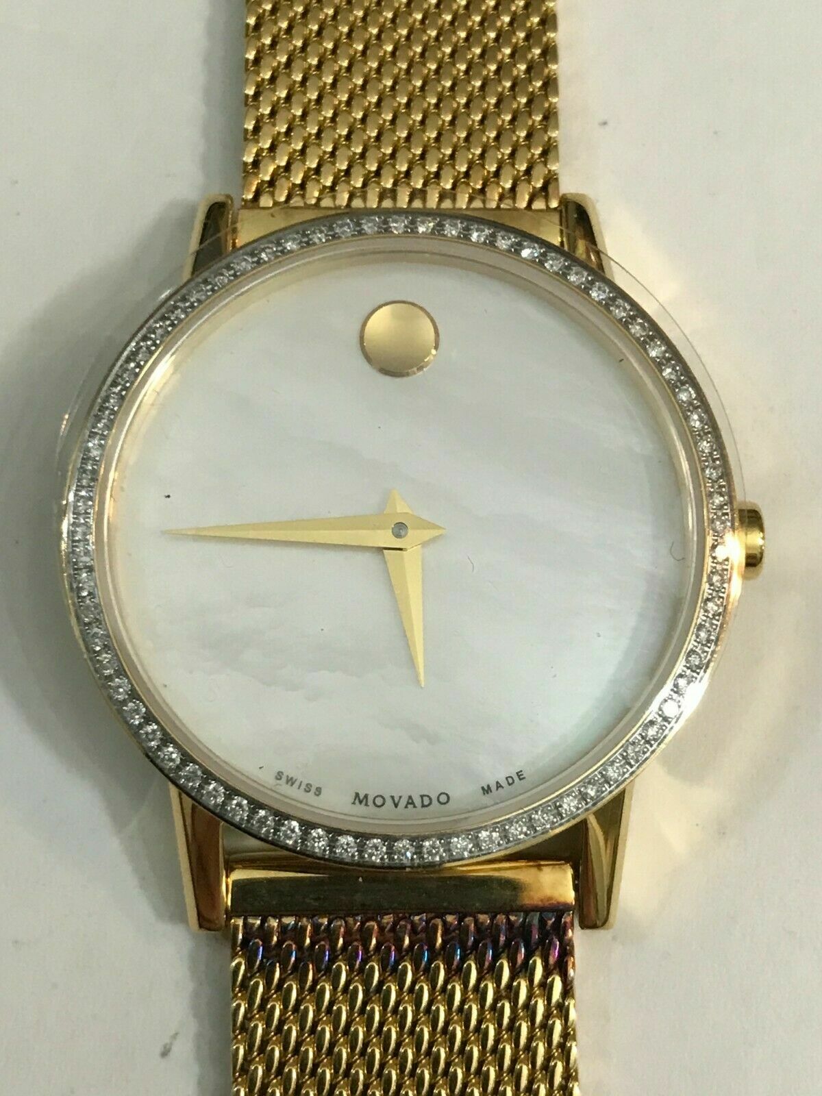 $1995 MOVADO Museum Classic Ladies Gold-tone Diamond Watch