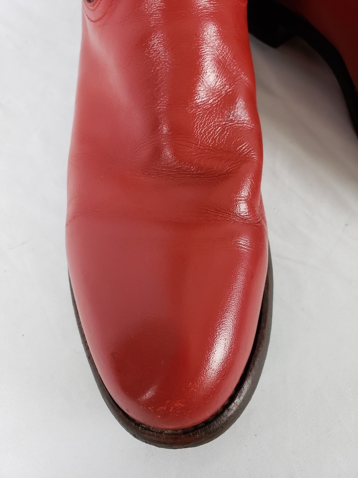 Vintage Justin Red Roper Boots Signed by Country Music Singer Steve Wariner