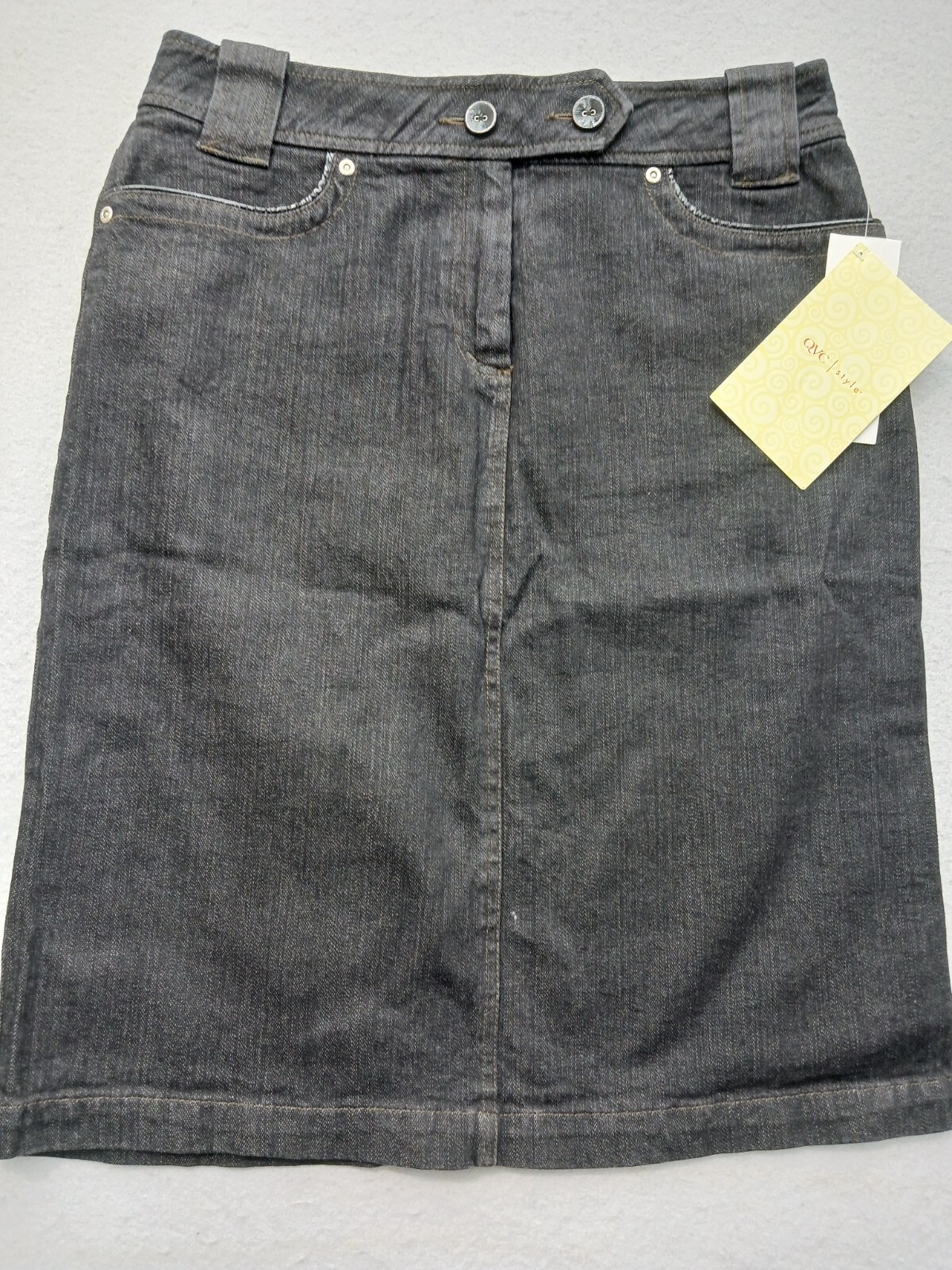 Motto Women's Skirt Size 10 Denim A-Line Dark Wash Button Front Casual Office