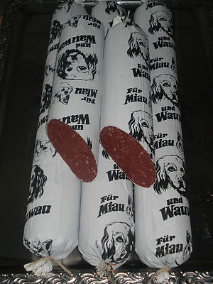 9 x dunkle Hundewurst -Naturprodukt / Metzgerqualität- Hundefutter, Fährtenwurst