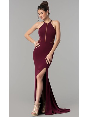 

GLAMOUR BY TERANI COUTURE Женское бордовое длинное вечернее платье без рукавов, Burgundy