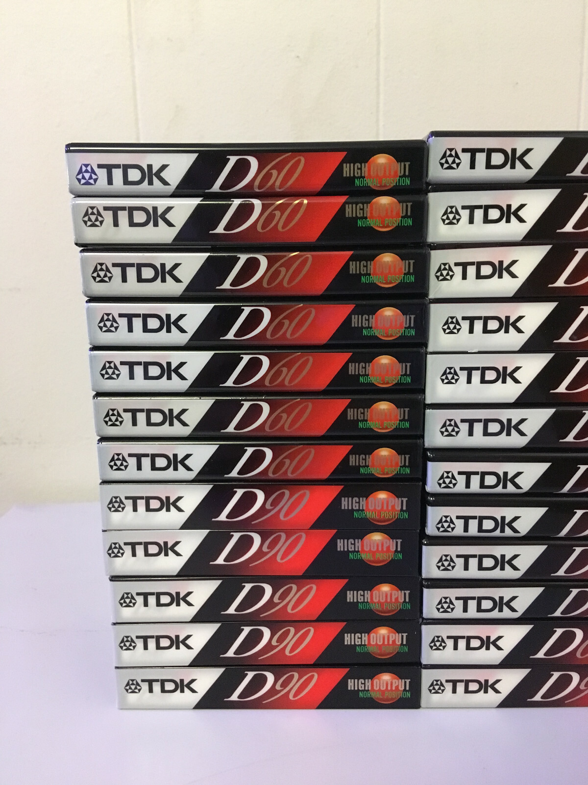 Lot of 42 NOS Blank Cassette Tapes - TDK D - TDK SA - TDK SD - TDK CD Bass