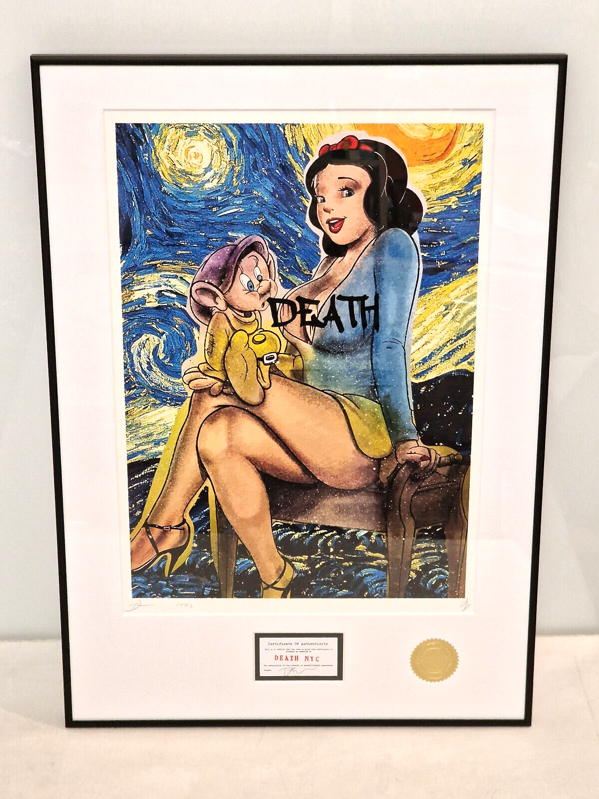 DEATH NYC 白雪姫LOUISVUITTON シンデレラDismaland 額装DEATH NYC 世界限定100枚 白雪姫 ディズマランド（専門店