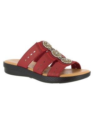 

Женские красные сандалии на танкетке EASY STREET 1/2 Gore Nori Slip On Slide, Красный, NORI