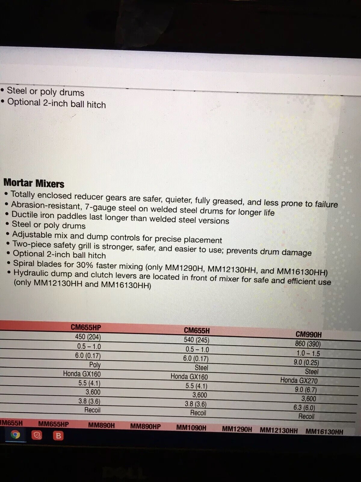 mortar mixer ingersoll rand hydraulic MM12130HH
