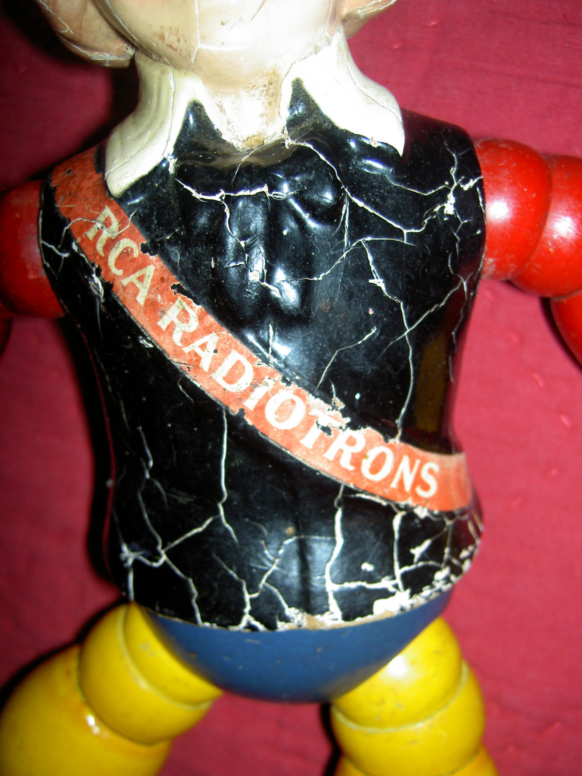 RCA Radiotron advertising figure wood segmented doll by Joseph Kallus Cameo 1926