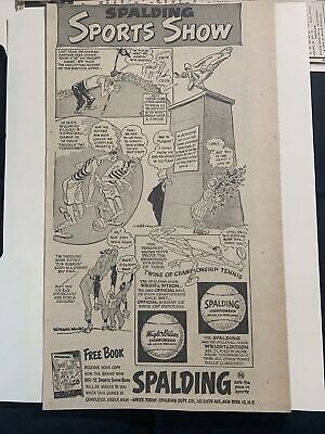 Spalding Sports Show 1951 Sporting News 7X12 Cartoon Ad