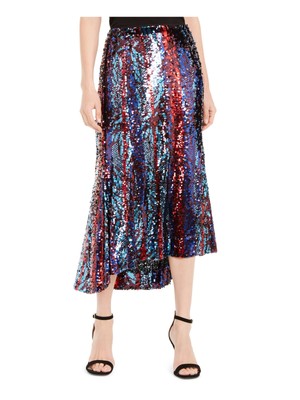 

RACHEL ZOE Женская черная вечерняя юбка миди с пайетками и молнией на подкладке, Черный