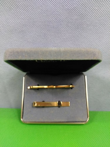 Christian Dior New York Vintage Tie Bar Set NIB Men Tie Clasp Tie Bar Set