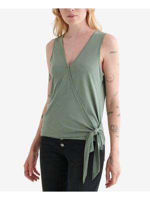 

Женская майка LUCKY BRAND Green Tie без рукавов с v-образным вырезом, Зеленый