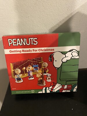 Department 56 Peanuts Getting Ready For Christmas Set Of 5_Retired And Rare_NRFB