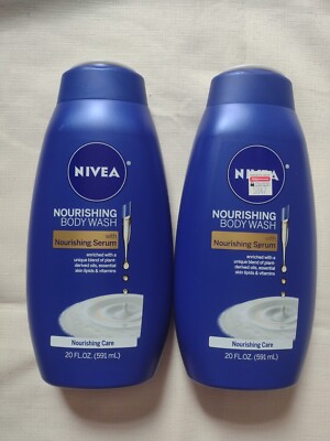 2 NIVEA Nourishing Care Body Wash with Serum, 20 Fl Oz For Dry Skin 