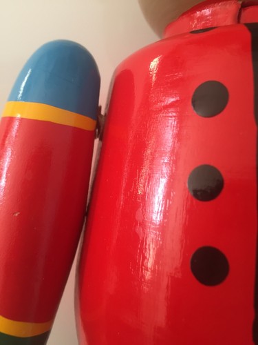 Soldier Bear Wooden Nutcracker Red Blue Green By GEAR Great Condition 13.75”