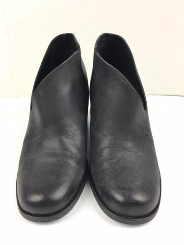 Free People Terrah Charcoal Black Leather High Heel Ankle Boots 36 / 6