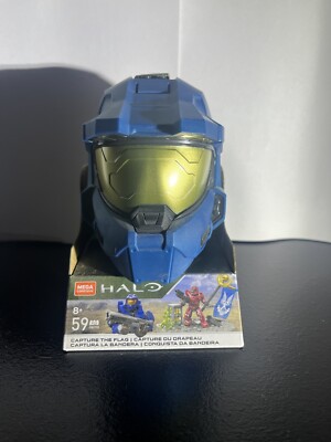 Halo Mega Bloks Blue Helmet  Capture The Flag