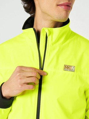 Pre-owned Mc2 Saint Barth Man Fluo Yellow Bomber Jacket With Furry Lining