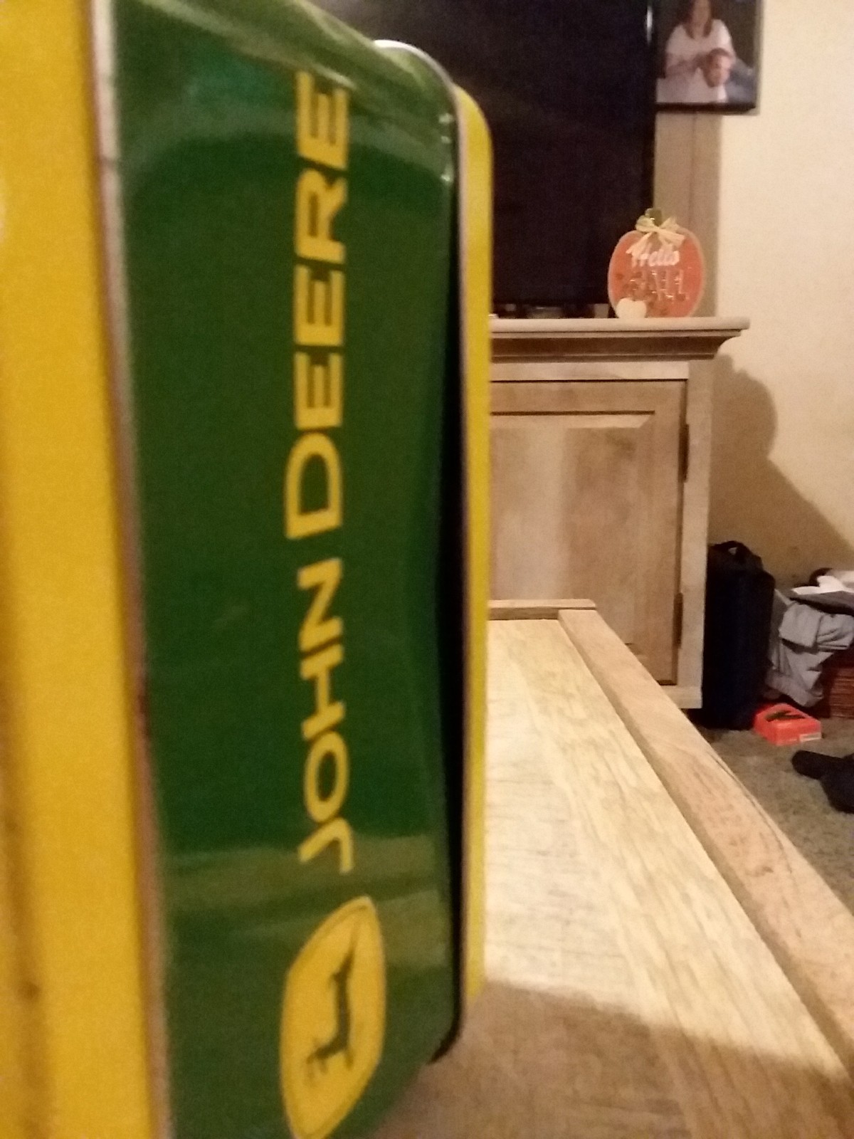 Vintage Metal John Deere Lunch Box Piggy Bank See Description