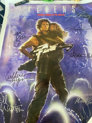 Alien Poster Signed By 13 Cast Members- Certified Authenticity